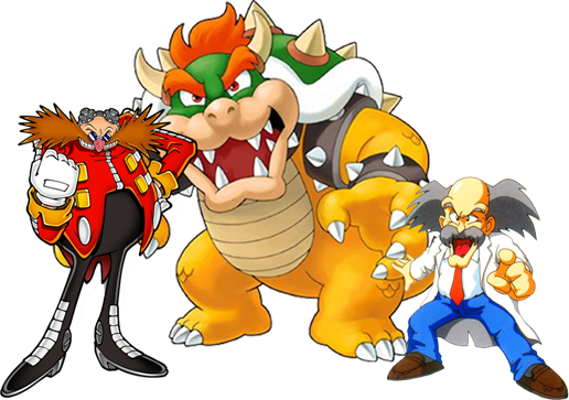 Eggman (Sonic), Bowser (Super Mario), Wily (Megaman), personajes que aparecerán en Wreck It Ralph