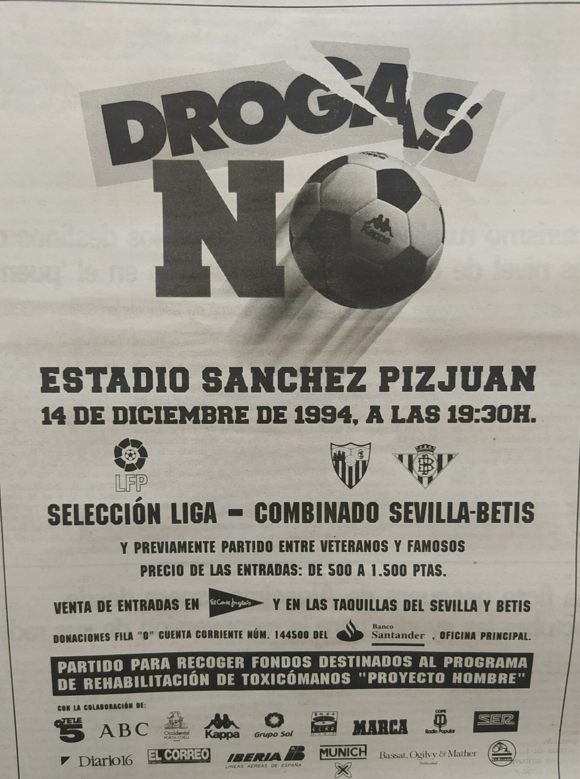 Partido Contra Historia del Real Betis Anuncio Partido contra la Droga 1994 - Historia ...