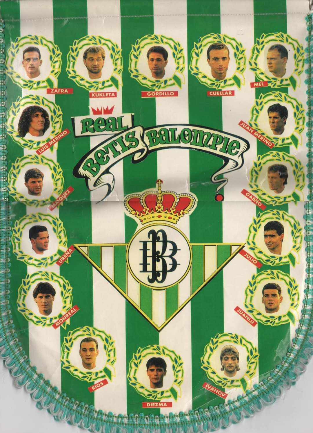 Fanion Vintage Real Betis, Banderin Football Espagnol Collection